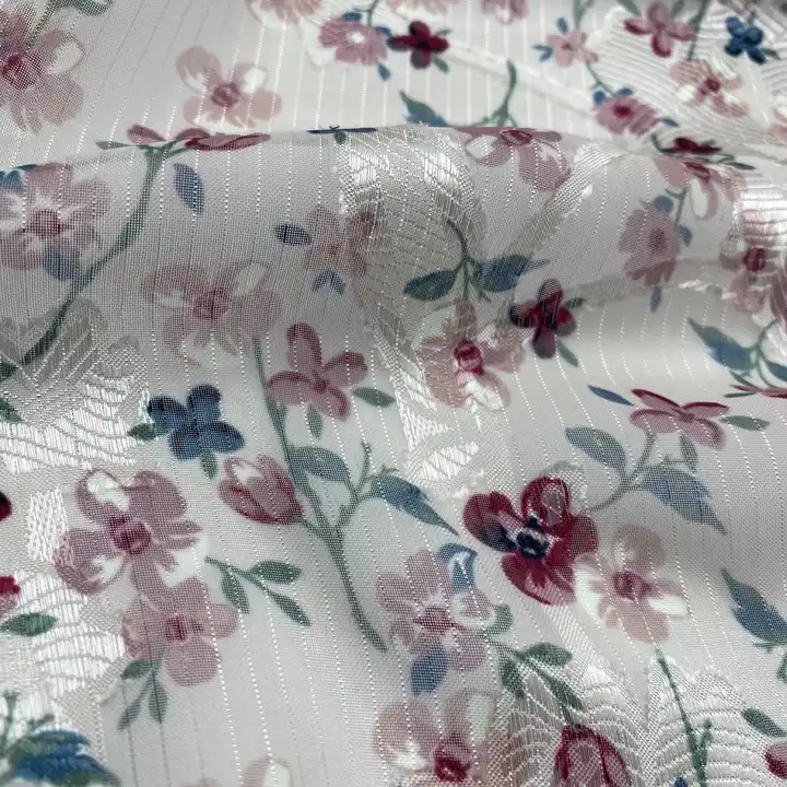 cutting flower chiffon printed fabric jacquard chiffon fabric for dress shirt skirt