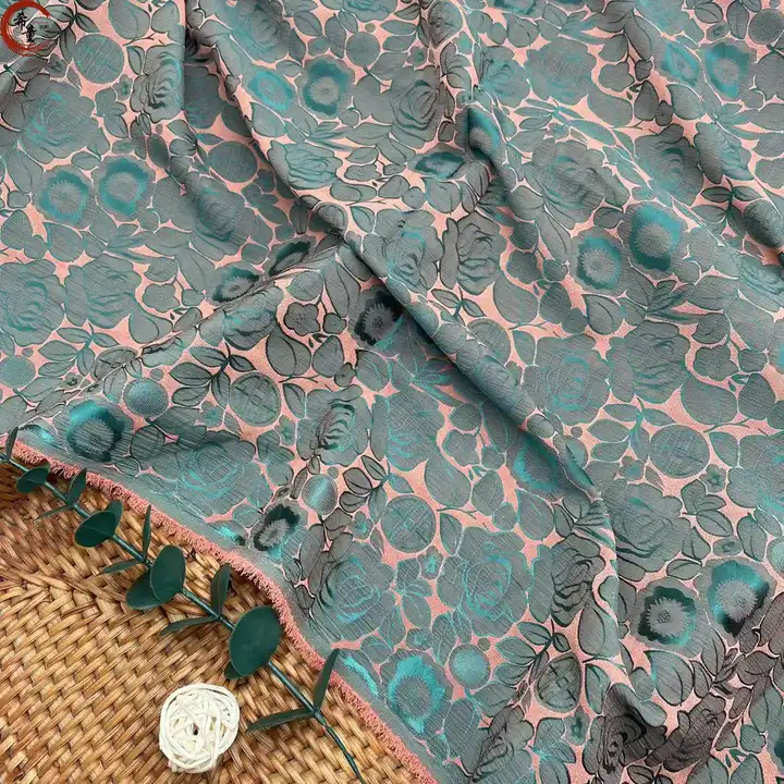 High quality polyester elegant cationic multi colors satin jacquard fabric for spring and summer pajamas or dress fabric