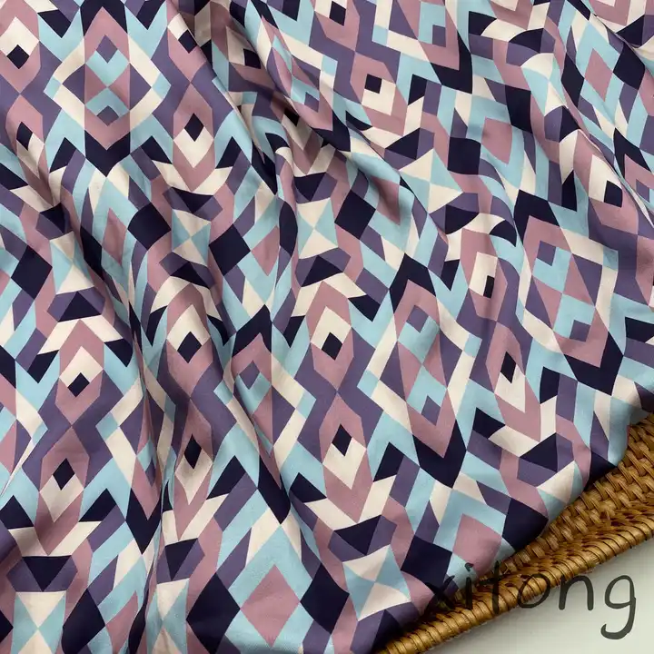  high quality scarf dress fashion 100% polyester woven composite yarn twill satin fabric digital printed fabric
