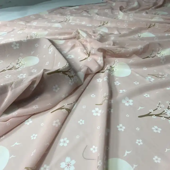 2022 printed fabric polyester Chiffon Pearl Fabric Digital Print chiffon fabric flower printing material Dress making