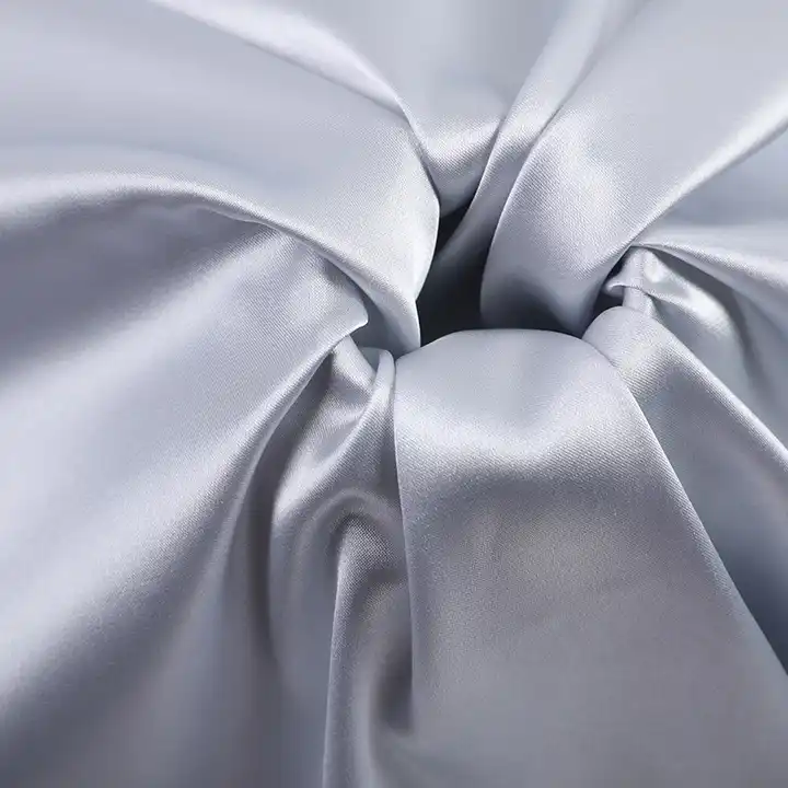 factory custom polyester spandex stretch satin malaysia grey fabric for dresses and pajamas