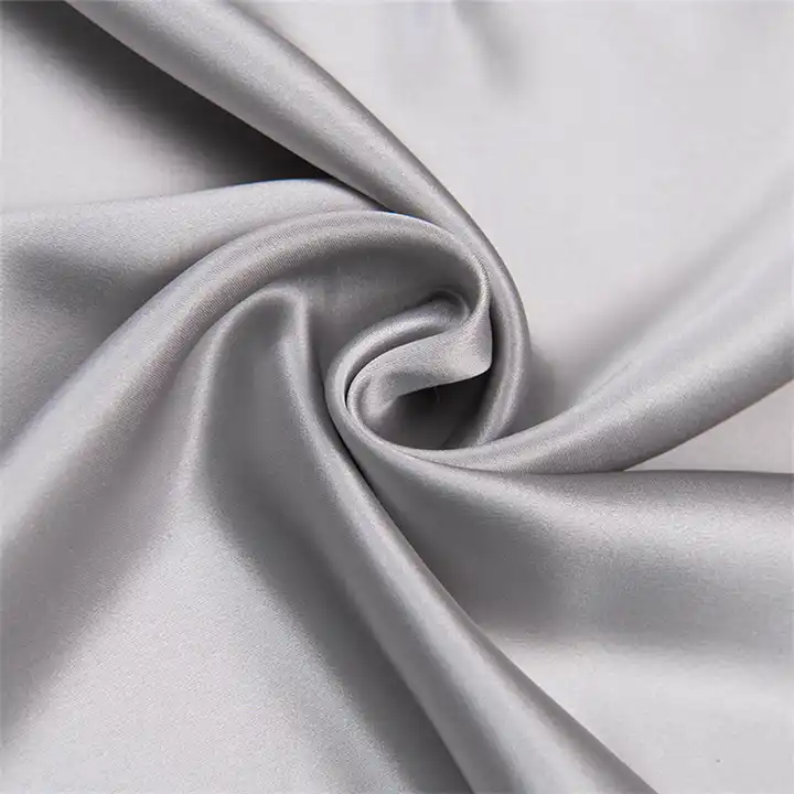 Wholesale best price silk matte satin shawl grey polyester spandex 100D*100D+40 Dsatin grey fabric malaysia dress