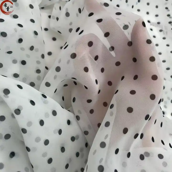 DIY Sewing Small Dot Fabric Tissue Chiffon Dropping Breathable Skirt Shirt Scarf Ribbon Material