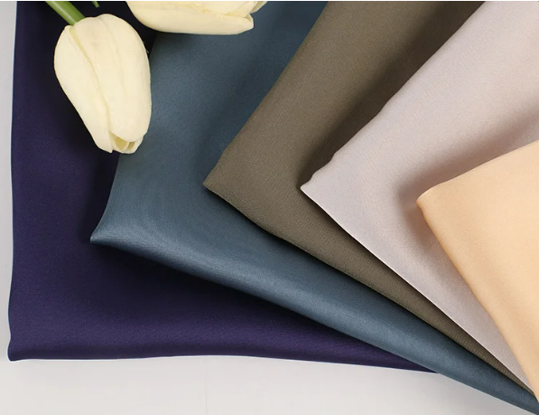 Wholesale 50D Polyester Satin Silk Fabric for woman party wear dress designer fabric wholesale silk satin women pajama fabrics