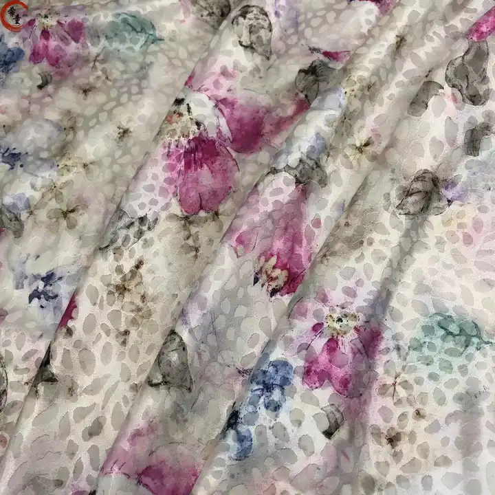 Xitong High Quality wholesale polyester silk chiffon printing flower fabric for dress shirt making