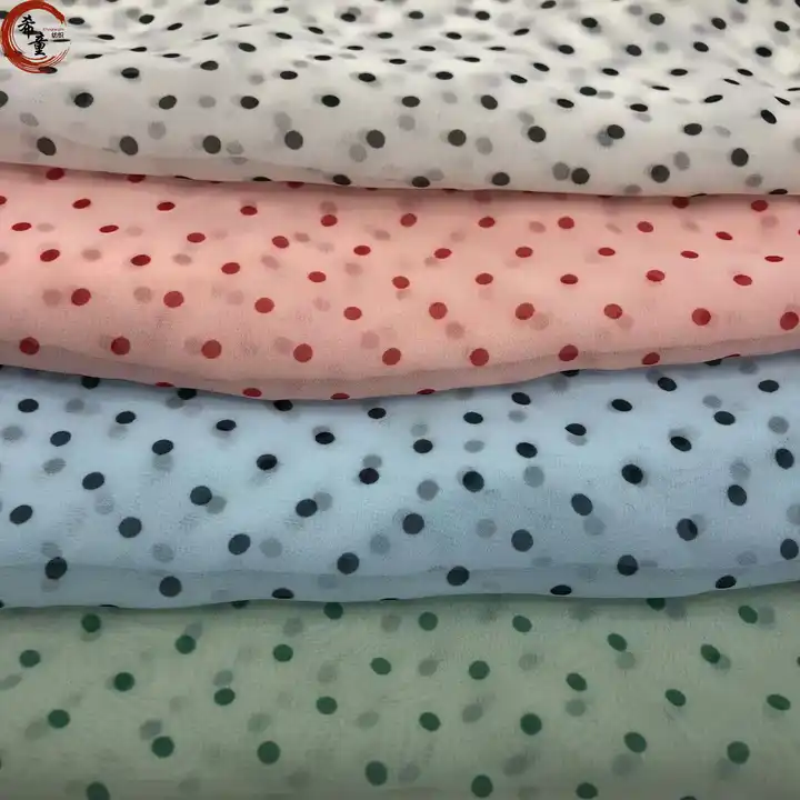 DIY Sewing Small Dot Fabric Tissue Chiffon Dropping Breathable Skirt Shirt Scarf Ribbon Material