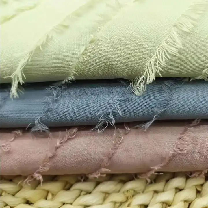 CHINA fabric TEXTILE manufacture FABRIC Wholesale stripe tassels clipping CHIFFON and carving Chiffon cutting for fashion lady