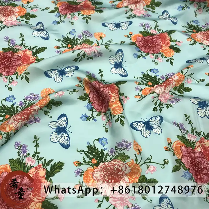 wholesale polyester fabric new design of large flower 100% polyester satin digital print fabric for dress and sleeping wear