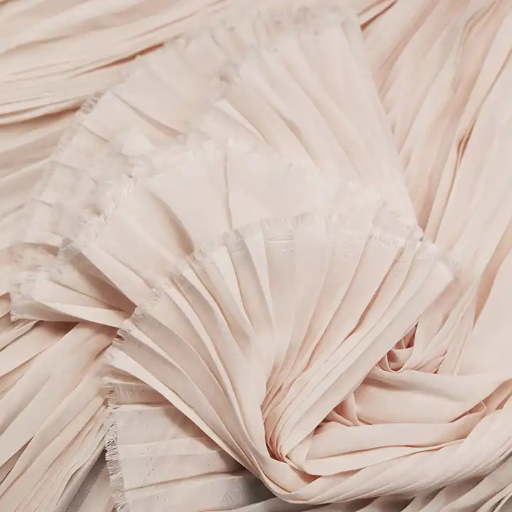 Chiffon Pleated Fabric for Summer Dress Designer Fabric Wholesale Cloth Per Meter Apparel Sewing Diy Pure Polyester Material