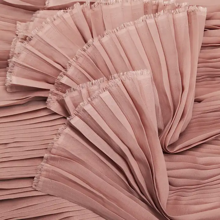 Chiffon Pleated Fabric for Summer Dress Designer Fabric Wholesale Cloth Per Meter Apparel Sewing Diy Pure Polyester Material