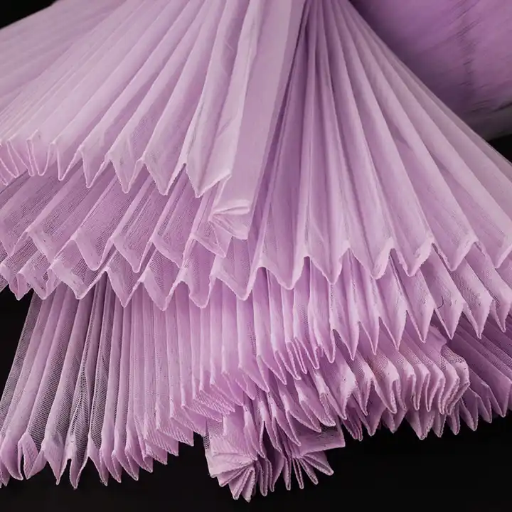 Accordion Pleated Stiff Gauze Fabric By The Meter,Stage Background Mesh Fabrics,DIY Shape Sew Fashion Dress Designer Fabrics