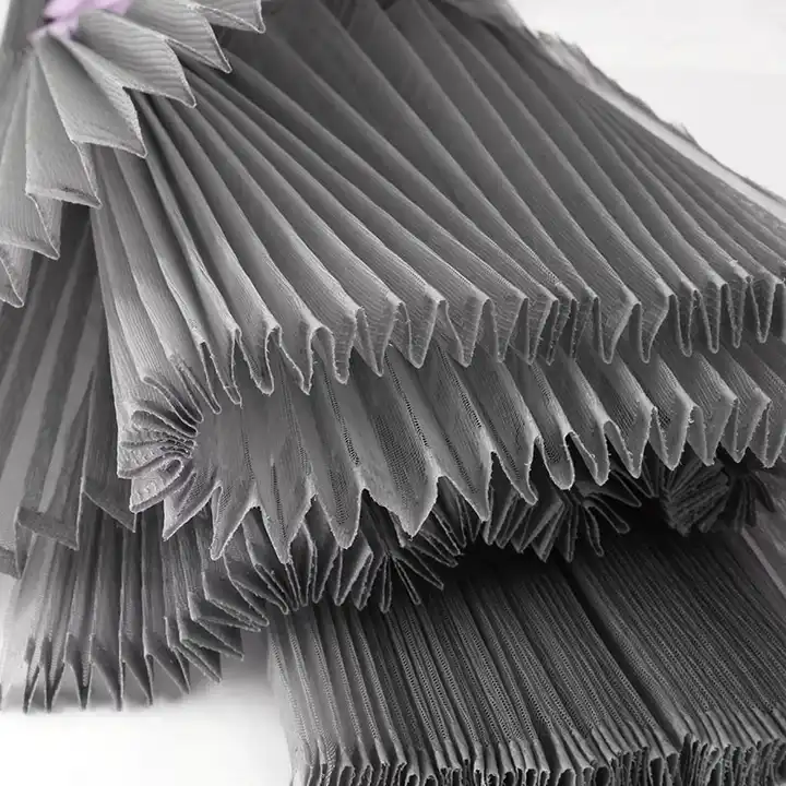 Accordion Pleated Stiff Gauze Fabric By The Meter,Stage Background Mesh Fabrics,DIY Shape Sew Fashion Dress Designer Fabrics