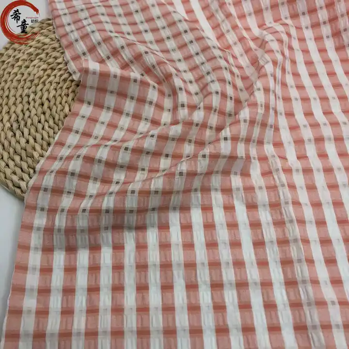 100% Polyester China Wholesale maket Agents 2 Tone Wrinkle Plaid Chiffon Fabric for Shirt