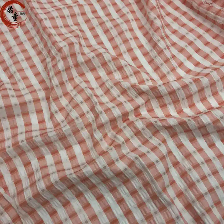 100% Polyester China Wholesale maket Agents 2 Tone Wrinkle Plaid Chiffon Fabric for Shirt