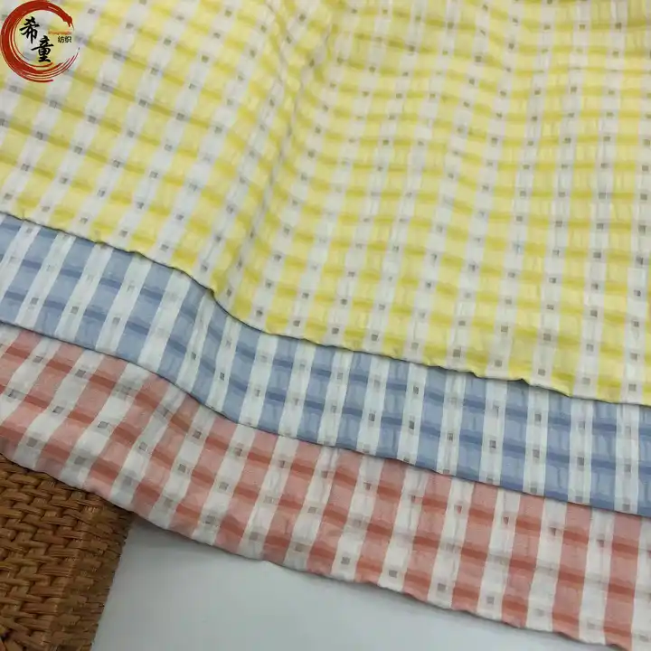 100% Polyester China Wholesale maket Agents 2 Tone Wrinkle Plaid Chiffon Fabric for Shirt