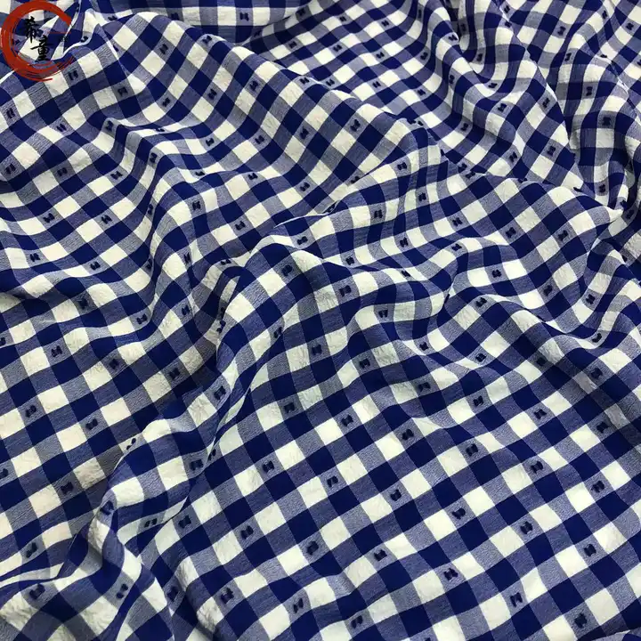 Wholesale Crepe Plaid Dot Jacquard Chiffon Fabric for Summer Dress or Shirt