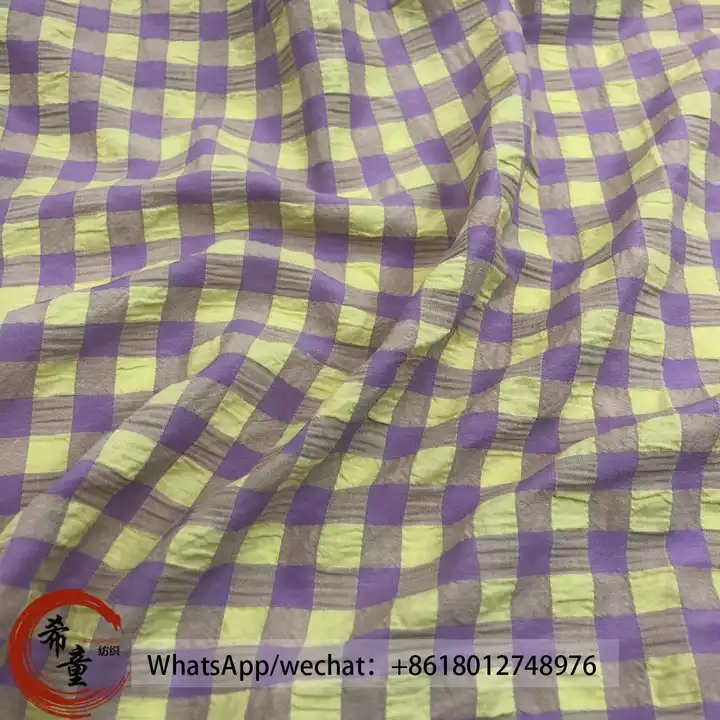 New Arrival Hot Selling Wholesale Woven Colorful Crepe Plaid Chiffon Fabric for Shirt