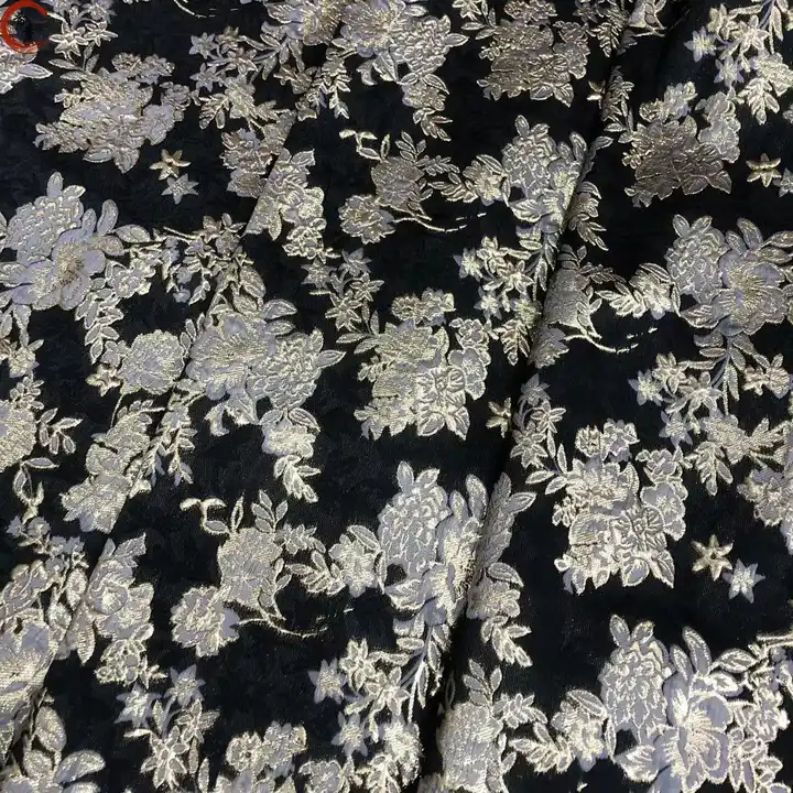 HOT SALE LUXURY AND ELEGANT JACQUARD BROCADE FABRIC FOR WOMEN FORMAL DRESS FABRIC