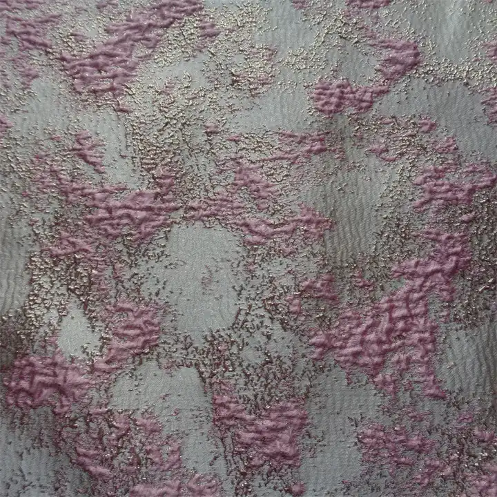 WholesaFancy Sequence Polyester Lace with metallic Jacquard Fabric African Brocade Jacquard Lace Fabric for Dresses