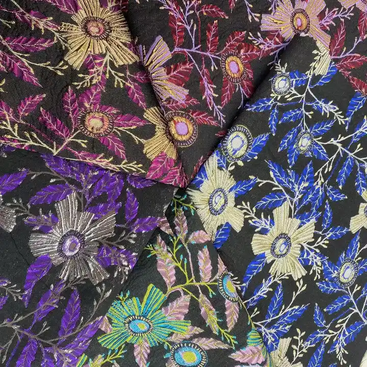 Fashion High Quality 3D Flowers Pattern Jacquard Brocade Design Tailor Brocade Fabric For Garments