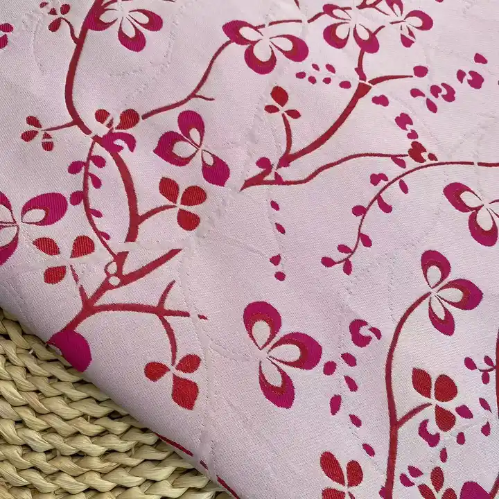 Jacquard Fabric 100%Polyester brocade jacquard fabric High Quality Flora For Clothing