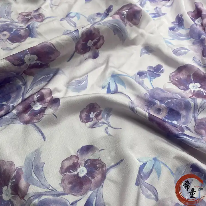 woven textile 100% polyester fabric wholesale super soft new design large flower digital printing crepe satin fabric