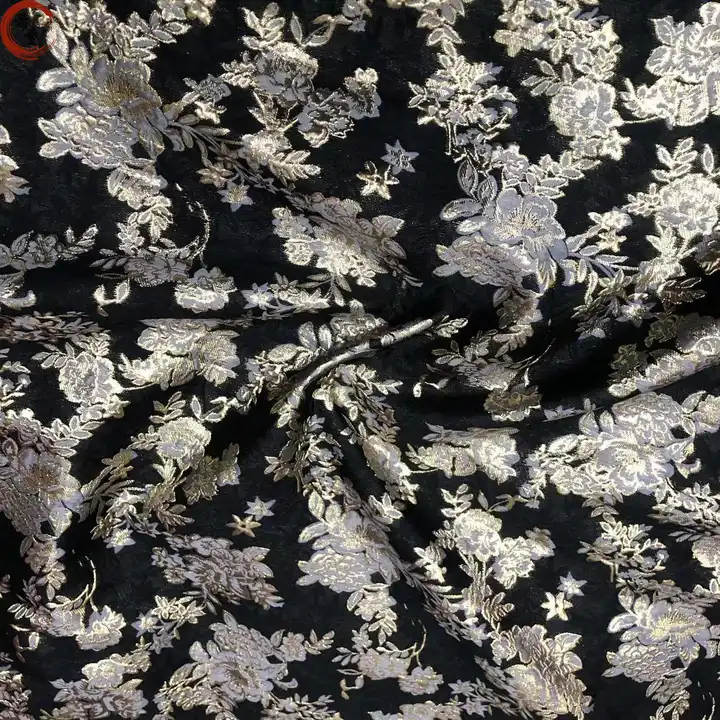 HOT SALE LUXURY AND ELEGANT JACQUARD BROCADE FABRIC FOR WOMEN FORMAL DRESS FABRIC