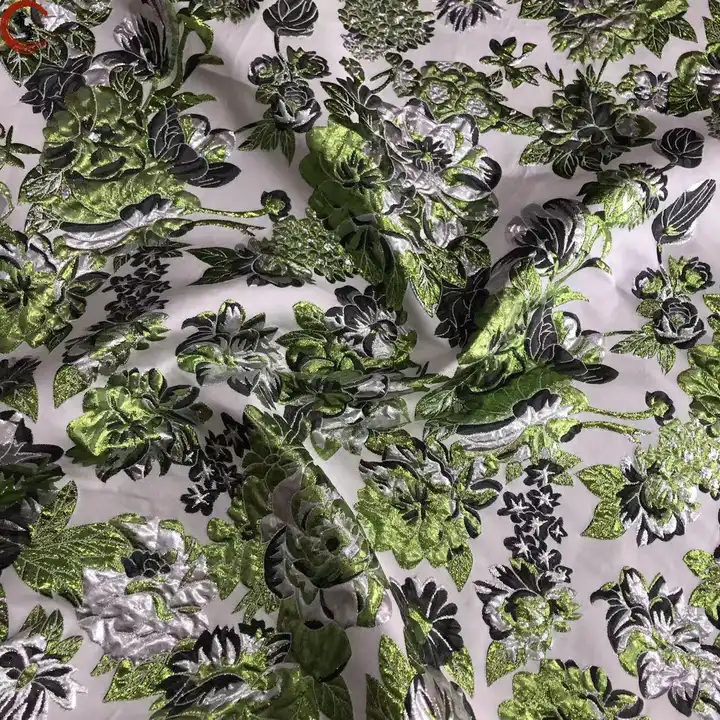 New arrival woven polyester fashionable luxury 3D flower pattern jacquard brocade fabric for suits or formal dress fabric