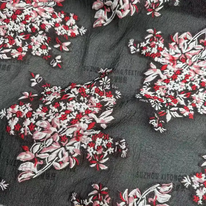 New arrival high quality polyester wrinkle-resistance organza jacquard flowers brocade fabric for women dress