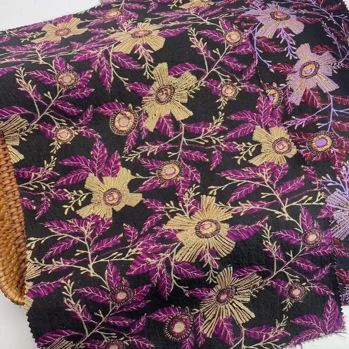 Fashion High Quality 3D Flowers Pattern Jacquard Brocade Design Tailor Brocade Fabric For Garments