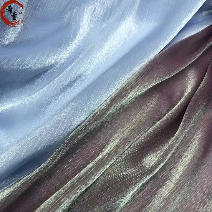 Luxury Transparent Breathable lightweight metallic Organza fabric for Stage Wear Dresses or costume