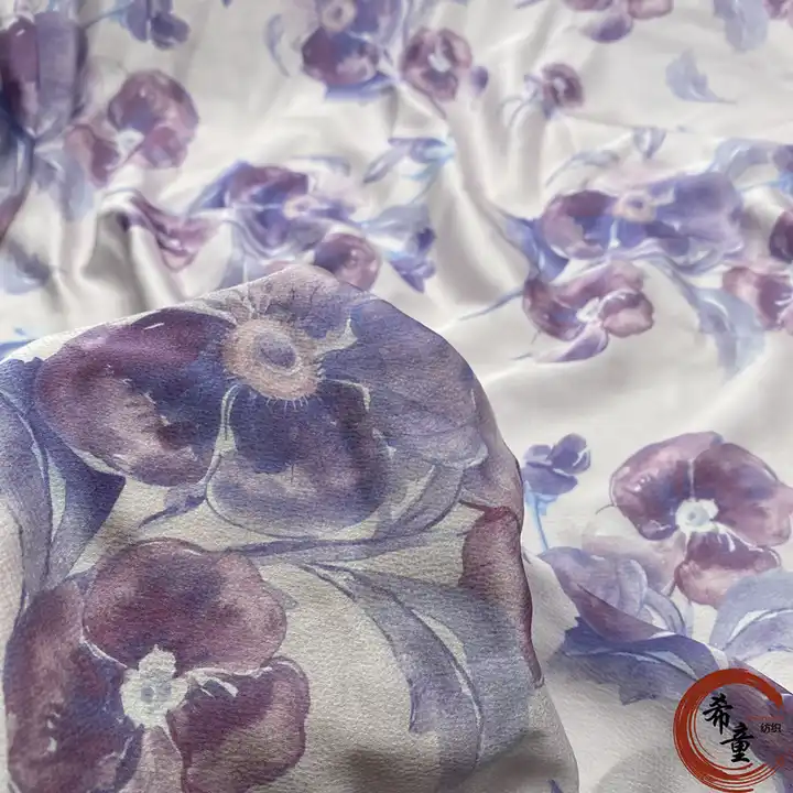 woven textile 100% polyester fabric wholesale super soft new design large flower digital printing crepe satin fabric