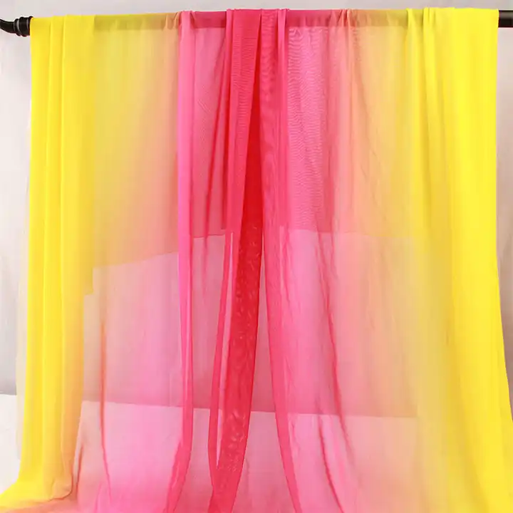 2 tone Gradient Spandex Mesh Net Fabric Activewear Chinese Hanfu Making elastic mesh