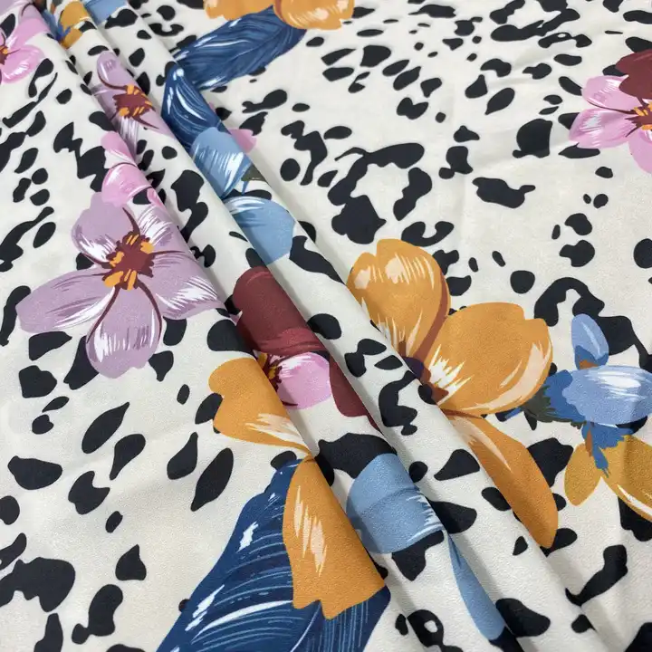 woven textile 100% polyester fabric wholesale new design of large flower digital printing for dress and sleeping wear