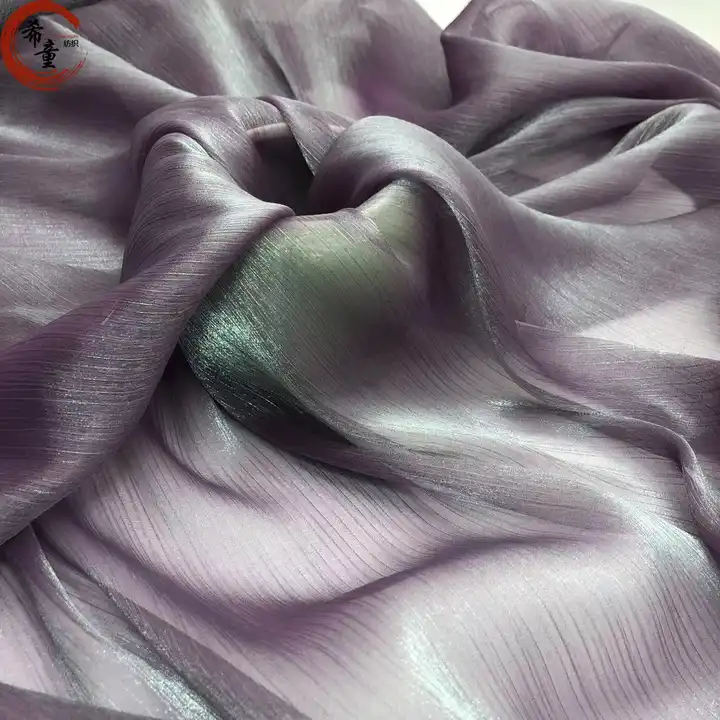 Luxury Transparent Breathable lightweight metallic Organza fabric for Stage Wear Dresses or costume