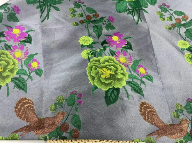 wholesale super soft woven dobby jacquard birds and flowers designs jacquard brocade fabric cfor pillow case and dresses