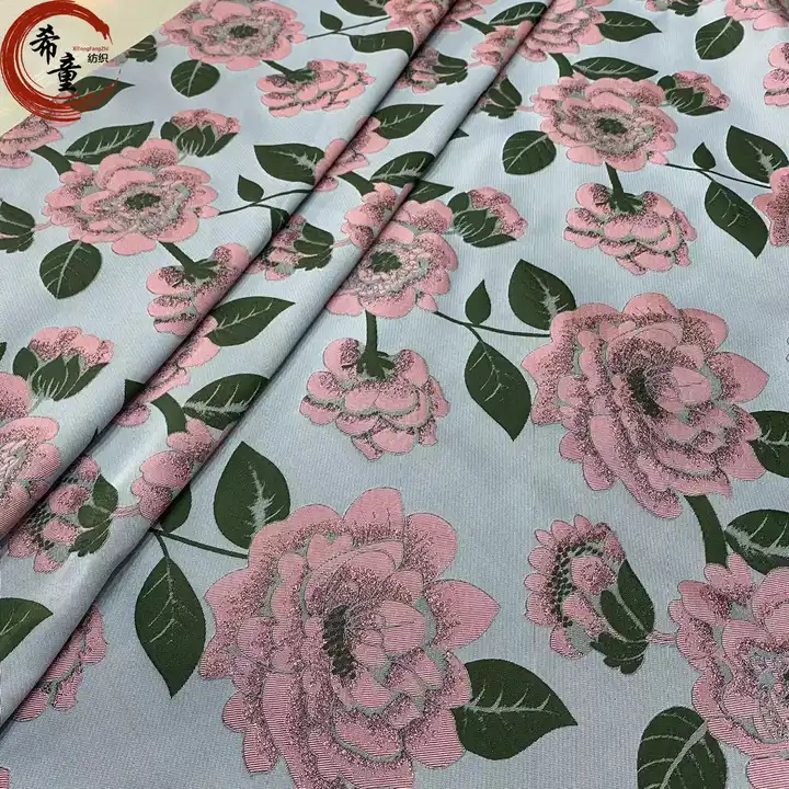 XITONG TEXTILE High quality 100%polyester woven customize fashion flower yarn dyed brocade jacquard fabrics for garment