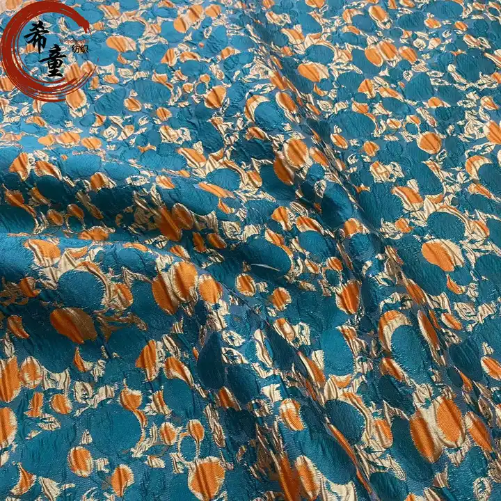 Hot sale High quality 100%polyester woven customize fashion yarn dyed brocade jacquard fabrics for dress