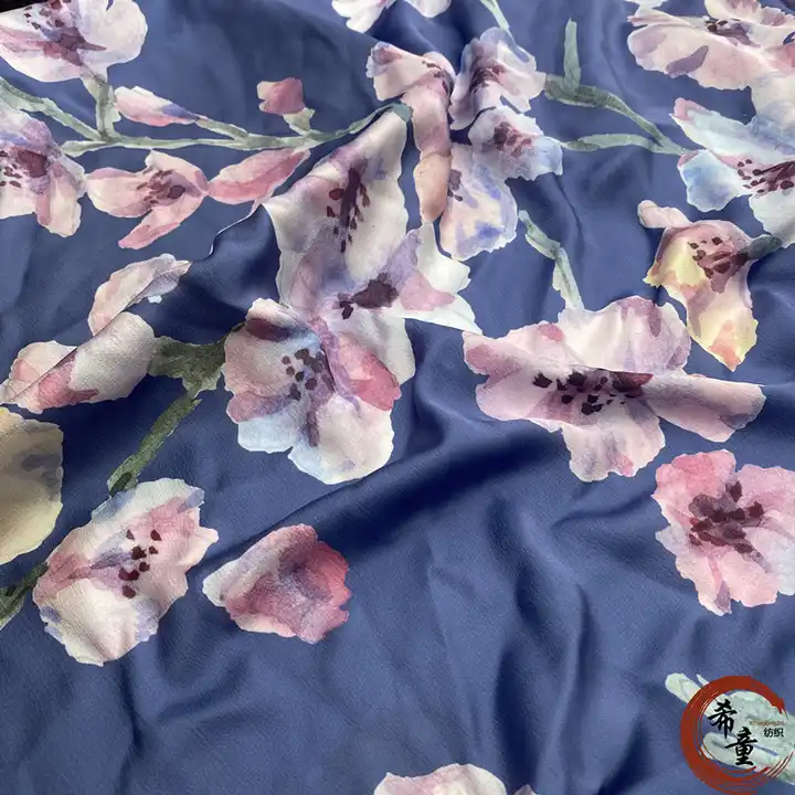 woven textile 100% polyester fabric wholesale super soft new design large flower digital printing crepe satin fabric