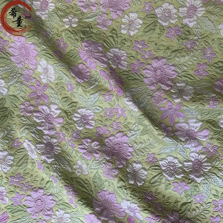 3D FLOWER TEXTILES SUPPLIER 100%polyester woven customize fashion yarn dyed brocade jacquard fabrics for dress