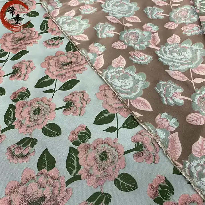 XITONG TEXTILE High quality 100%polyester woven customize fashion flower yarn dyed brocade jacquard fabrics for garment