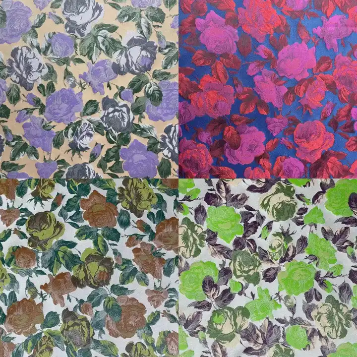 2022 new design china textile supplier new design customize fashion 3D flower yarn dyed brocade jacquard fabrics for dress