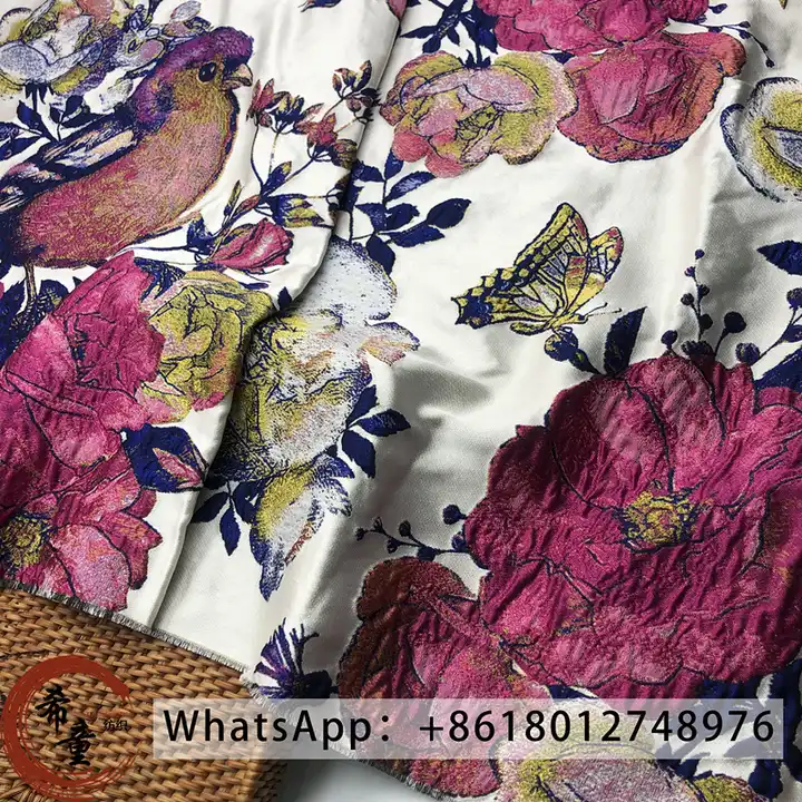 Hot sale High quality 100%polyester woven customize fashion yarn dyed brocade jacquard fabrics for dress