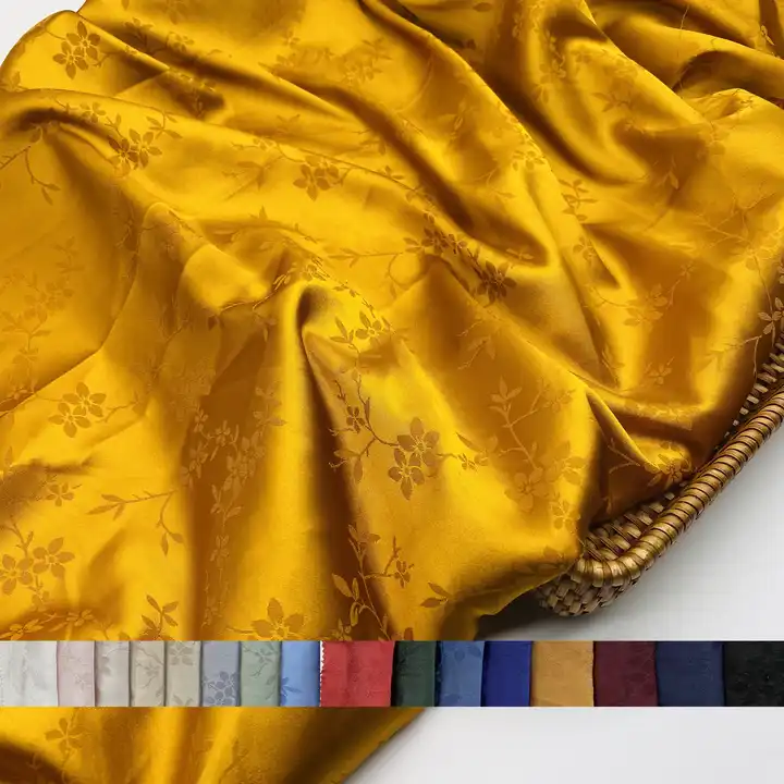 CLOTHING FABRIC SATIN POLYESTER FABRIC WHOLESALE JACQUARD SATIN FABRIC FOR DRESS