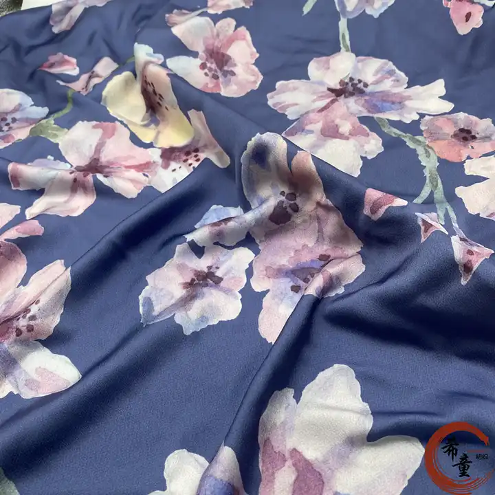 woven textile 100% polyester fabric wholesale super soft new design large flower digital printing crepe satin fabric