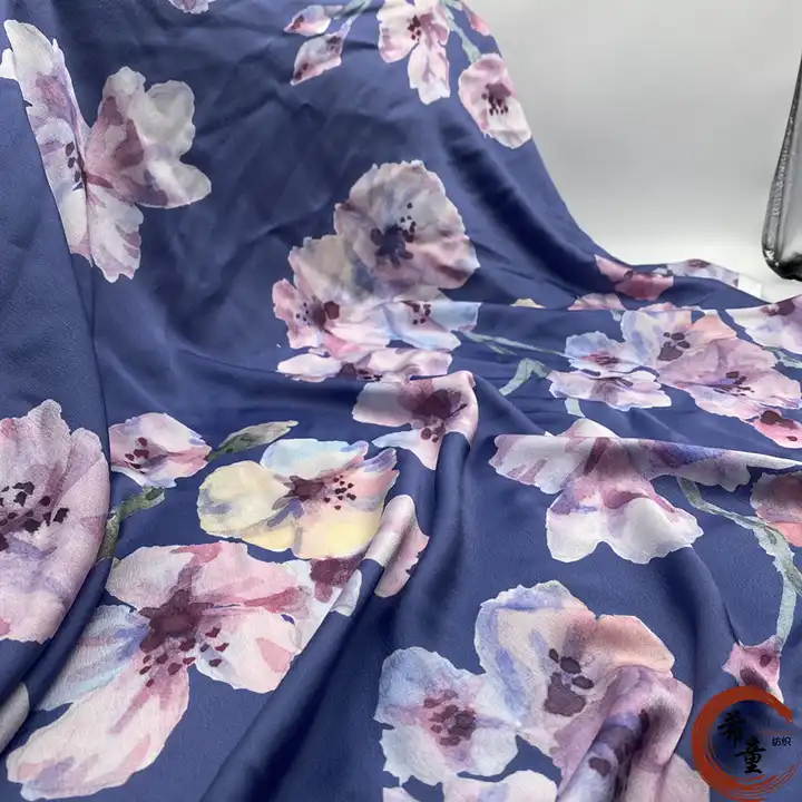 woven textile 100% polyester fabric wholesale super soft new design large flower digital printing crepe satin fabric