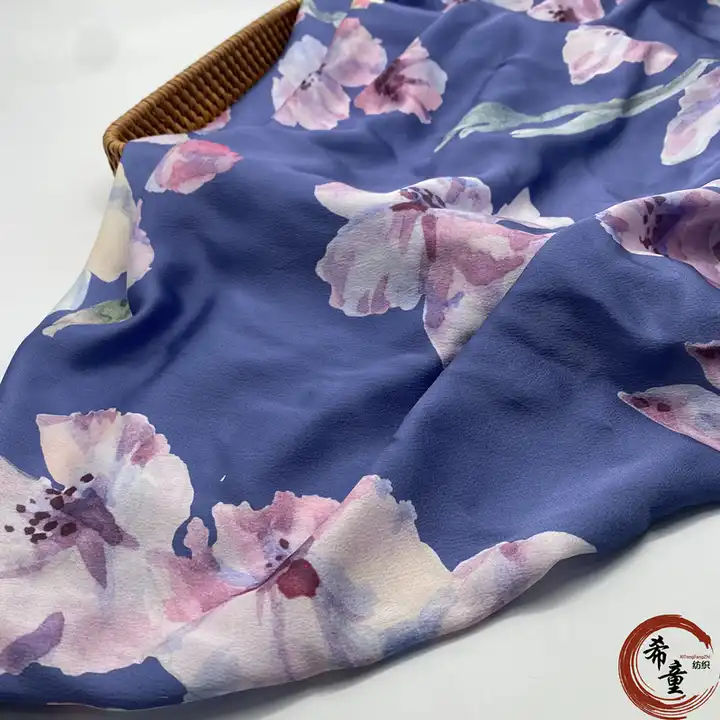 woven textile 100% polyester fabric wholesale super soft new design large flower digital printing crepe satin fabric