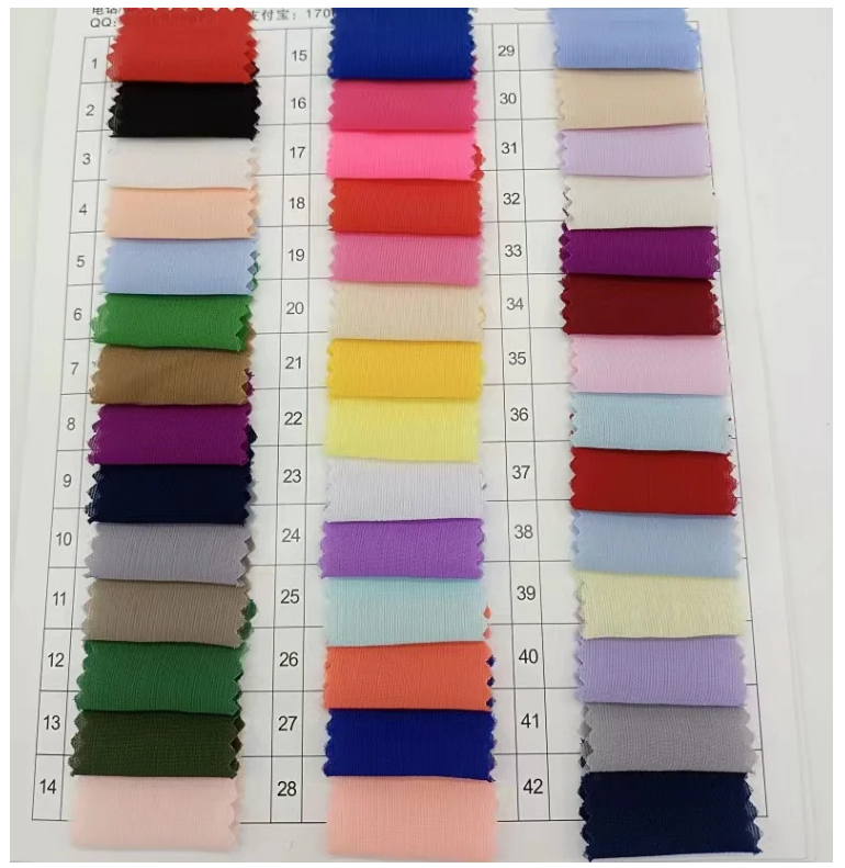 New Design Comfortable Woven 100% polyester fabric 100D Crinkle Crepe Chiffon Fabric For DRESS