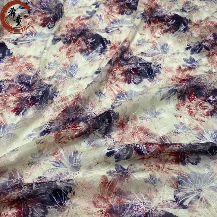 Supplier HIGH FASHION PRINTED CHIFFON LUREX FABRIC Metallic Lurex Clip JACQUARD FABRICS WITH CIRCULAR PATTERN FOR DRESS