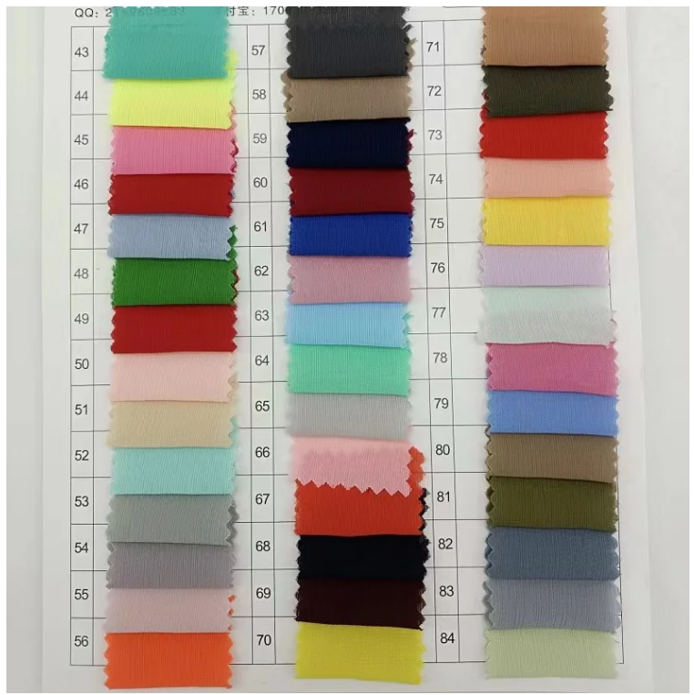 New Design Comfortable Woven 100% polyester fabric 100D Crinkle Crepe Chiffon Fabric For DRESS